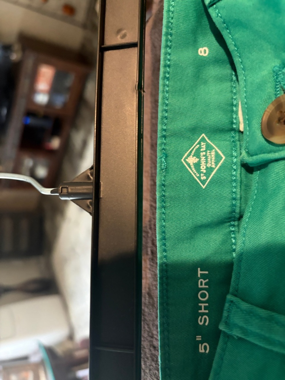 St. John's Bay Teal Green Casual Cargo Shorts - Picture 3 of 4